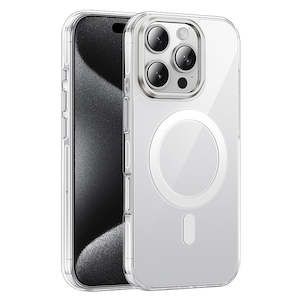 iPhone 16 Pro Max: iPhone 16 Pro Max Premium MagSafe Clear Case with 4 Corner Air Cushion, Hidden Lens Stand, Germany Anti Yellowing Material (HOCO AS9)