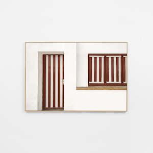 Patterned Shutters Framed Canvas