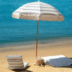 Umbrellas: Luxe Beach Umbrella - Coastal Blue