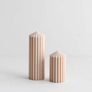 Valentines Day: Cirque Pillar Candle - Beige