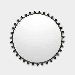 Mirrors: Luna Round Wall Mirror- Antique Black