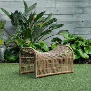 Outdoor: Wave Foot Stool (Straight Weave) - Natural