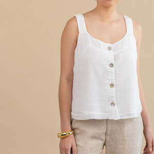End Of Season: Poppy Reversible Top - White