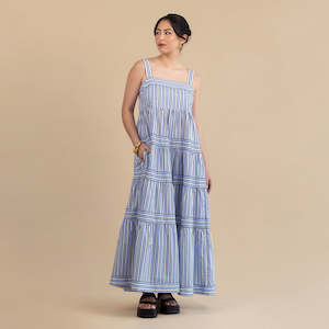 Lucille Maxi Dress - Sky Stripe