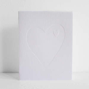 Greeting Cards: Big Hearted Greeting Card - White