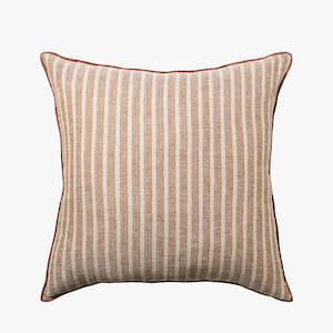 Cushions: Ava Toffee Stripe Linen Cushion