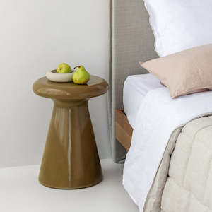 Podium Side Table - Olive
