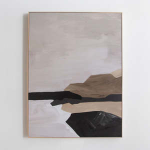 Tranquil Coastline Framed Canvas - Night