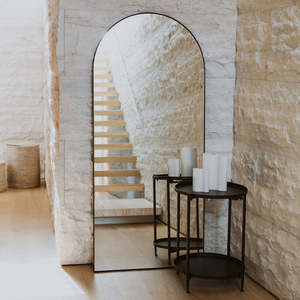 Mirrors: Bjorn Arch Floor Mirror - Black (Ex floor stock)