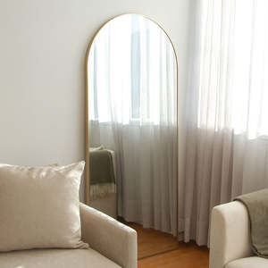 Alberto Arch Floor Mirror - Brass