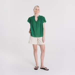 Wardrobe: Kate Short Sleeve Blouse - Emerald Green