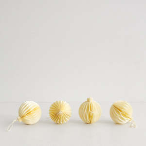 Support Local Business: Christmas Decorations Bauble Set of 4 - Cream