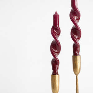 Gifts Under 50: Twisted Candle Set of 2 - Burgundy