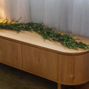 Cedar & Pinecone Garland with Lights