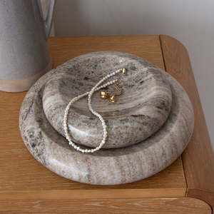 Gifts Under 150: Rufus Indra Shallow Bowl, Oat Marble - Medium