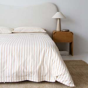 Stonewash Cotton Duvet - Cedar Stripe