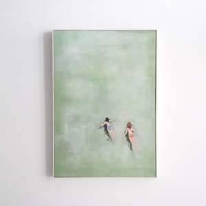 Art Prints: Swimming Girls Framed Art