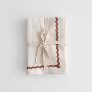 Serveware: Cotton Napkins - Ivory/Russet