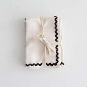 Cotton Napkins - Ivory/Black