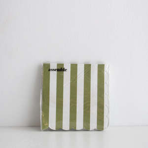 The Summer Table: Carnival Paper Napkins - Olive Stripe