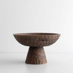 Gifts Under 200: Carved Walnut Pedestal Bowl