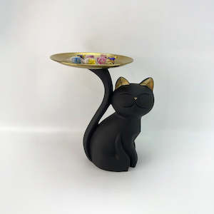 Cats: Cat With Tray - Black - 29cm