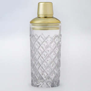Cocktail Bar Accessories: Davis & Waddel Raymond Cutglass Shaker - Gold