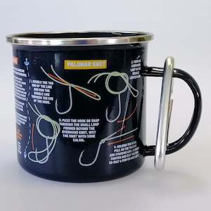 Enamel Mugs Plates: Enamel Fishing Guide Mug & Carabiner