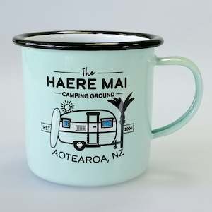 Moana Rd. Enamel Mug - Green Haere Mai