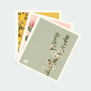 Laundry Cleaning: Swedish Dishcloth - 'Vintage Botanicals' Set