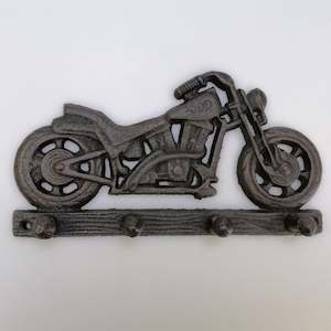 Hooks Bells: Cast Iron Key holder - Motorcycle