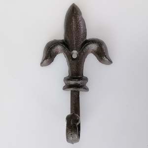 Hooks Bells: Cast Iron Wall Hook - Fleur De Lis