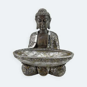 Incense Burners: Buddha Holding a Plate - Silver