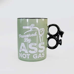 Bike Mug - 'Powered By Ass, Not Gas'