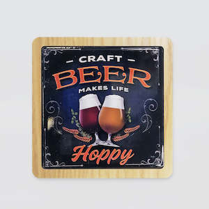 Him: Mancave Coaster - 'Hoppy Beer'