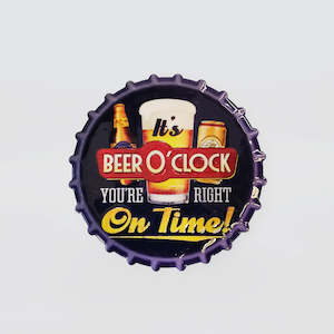Him: Bottle Top Magnet - 'Beer O'Clock'