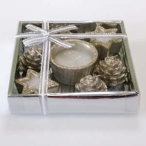 Candles 1: Christmas Candle Tealight Set - Silver