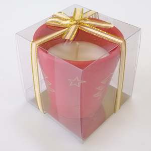 Rustic Votive Christmas Candle - Red