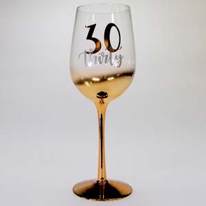 Wine Accessories: 30th Birthday Gold Ombre Wine Glass
