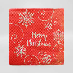 Napkins: Red & Snowflake' Xmas Napkins - 20