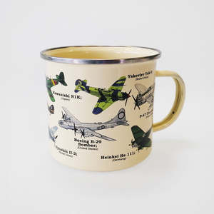 Enamel Mugs Plates: Aeroplane' Enamel Mug