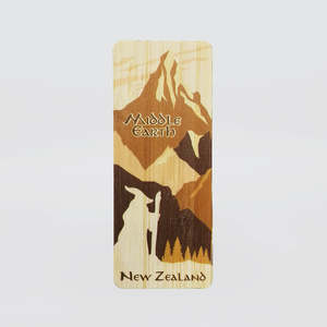 Books Stationery: Wooden Bookmark - 'Middle Earth'