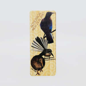 Books Stationery: Wooden Bookmark - 'Geo Birds'