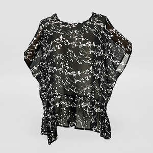 Black Blossom Summer Top