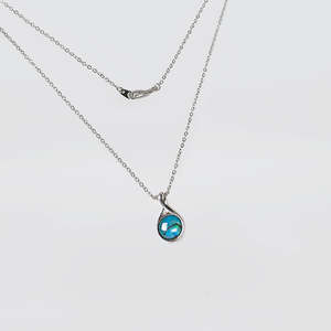 Necklaces: Small Paua Necklace - 'Twist Top'