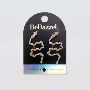 Bedazzel 'Black & Diamante Snake' Earrings
