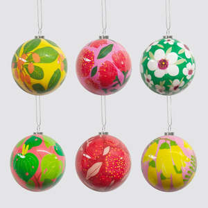 Christmas: NZ Botanical Baubles S/6