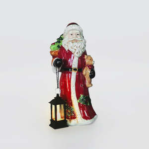 Christmas: Ceramic Santa W/ LED Candle