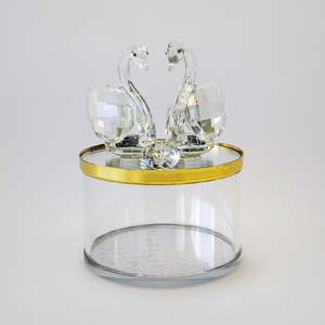 Crystal Glass: Swan Glass Canister - Small