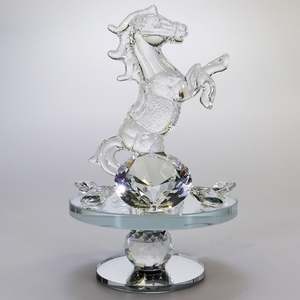 Crystal Glass: Clear Glass Rearing Horse